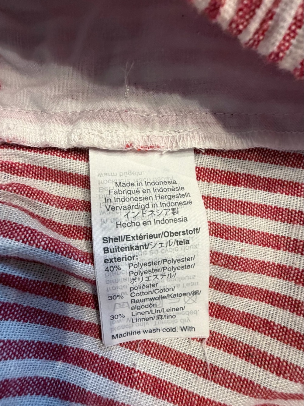 J. Crew Red/White Striped Elastic Waist Midi A-Line Skirt with pockets Small - Picture 8 of 11